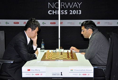 R 9 Wang Hao también derrota a Anand. Norway 2013