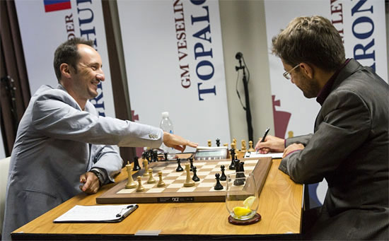 R9 29 Dg5+ y tablas en Topalov vs Aronian