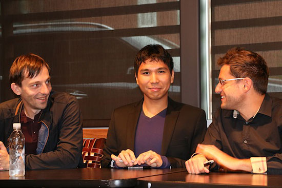 Grischuk, So y Aronian en la inauguración 