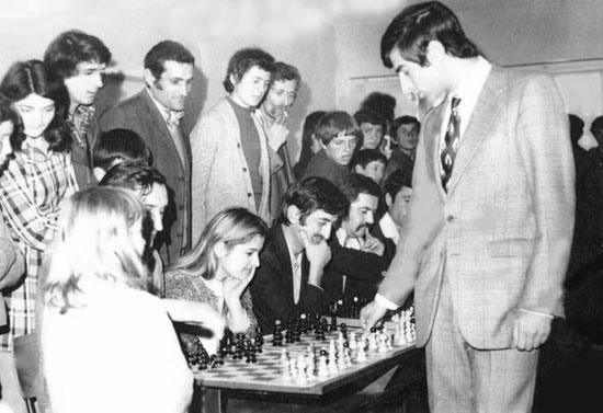 Simultáneas de Ljubojevic en Nove Gajdobre en 1975