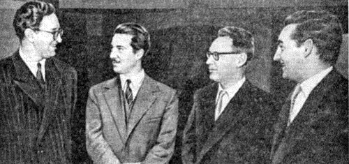 Smyslov, Gligoric, Botvinnik y Taimanov , Memorial Alekhine Moscú 1956