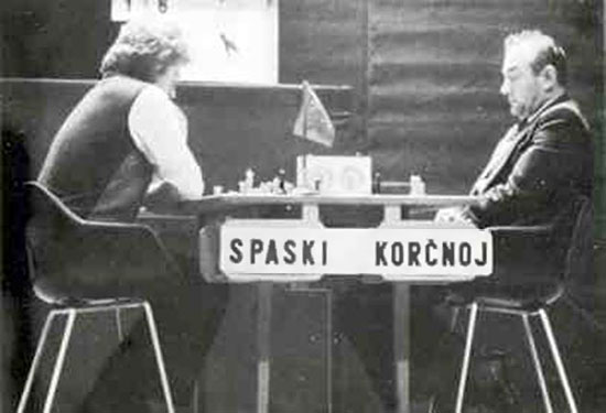 Spassky y Korchnoi en el match de Belgrado 1977
