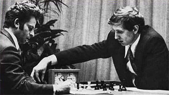 Spassy y Fischer en el match de 1972