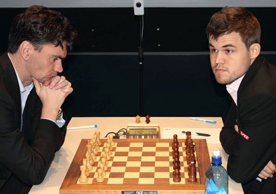 R 5 Primera victoria de Carlsen, ante Van Wely, con cierta fortuna 