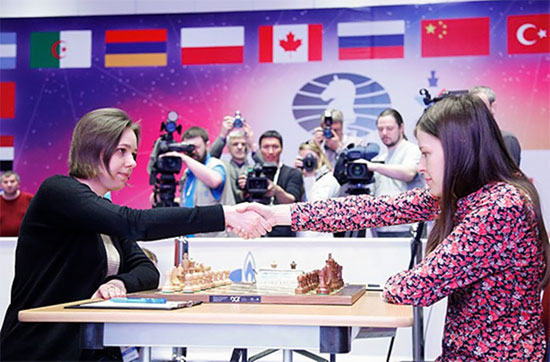 Última partida Muzychuk vs Pogonina 