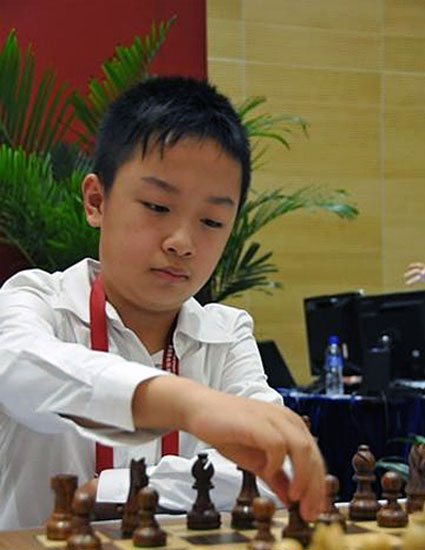 Wei Yi con 11 años en el Campeonato de China por Equipos, Ningbo 2010